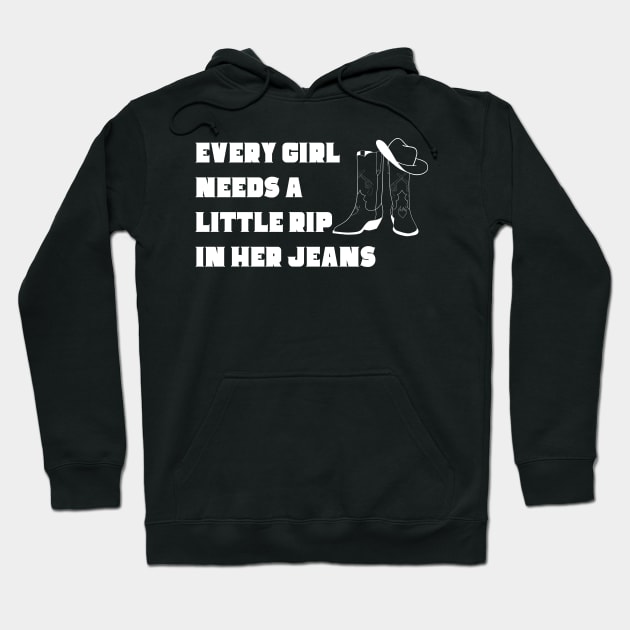 Every Girl Needs A Little Rip In Her Jeans Hoodie by Novelty-art